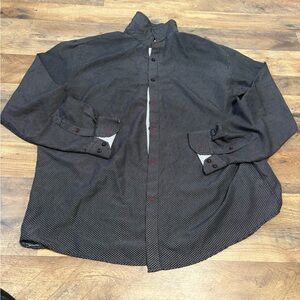 Alex Vando Premium Button-Down Shirt – Men’s 2XL – Black & White Patterned